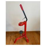 Cork Press - Red Floor-Standing Hand Clamp with Long Black Arm