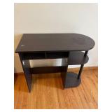 Dark Espresso Computer Desk with Curved Corner & Storage - 32 x 16 x 29