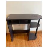 Dark Espresso Computer Desk with Curved Corner & Storage - 32 x 16 x 29