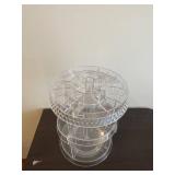Clear Acrylic 3-Level Dessert/Candy Display Tower with Crystal Bead Rim
