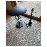 Two Black Table Lamps - 5 x 3' rug