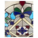 23' Stained Glass Round Window Panel - Floral Motif, Multicolor Circular Art