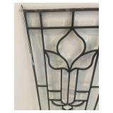 Stained Glass Window Panels - Leaded Fleur-de-Lis Design, 9 x 38 in (Pair)