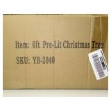 6 ft. Artificial Hinged Christmas Tree with 400 Pre-strung LED Lights Collapsible Stand