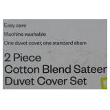 Room Essentials 2 Piece Cotton Blend Sateen Duvet Cover Set Twin/Twin XL