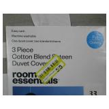 Full/Queen Size Cotton Blend Sateen Duvet Cover Set - Room Essentials