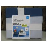 Room Essentials Twin XL Ivory & Blue Cotton Blend Sateen Duvet 2 Pc Set