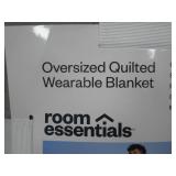 Quilted Wearable blanket White Tan Room Essentials