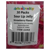 3 - 30 Packs Sour Lip Gummies, Strawberry Flavor Sour Pucker Up Gummy, Small Individually Wrapped