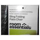 Sling Patio Dining Folding Chair Black - Room Essentials