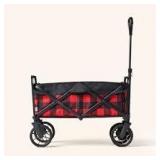 Woolrich - Foldable Wagon, Red & Black Plaid, 180lb limit