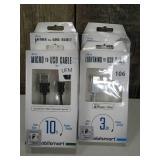 Micro & Lighting To USB Cable (set of 4)