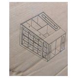 6-Drawer Closet Island with Glass Display Top & Open Shelves, Jewelry Vanity Storage Organizer Center for Walk-in Wardrobe, White