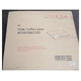 Polibi 39.4 in. Walnut Square MDF Coffee Table with 2 Drawers