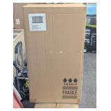 Window Pane Table Lamp with USB Nickel - Threshold: Modern Metal Body, Linen Cylinder Shade, ETL Listed