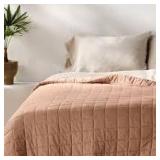 King Plus Heavyweight Linen Blend Quilt Light Adobe Clay - Casaluna™