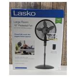 Lasko 18" Stand Oscillating Fan Black: Adjustable Height, Remote Control, 4 Speeds, Indoor Use