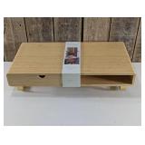 Threshold Wood Metal Drawer Modern Brown Desktop Organizer USB Wireless Charging