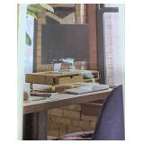 Threshold Wood Metal Drawer Modern Brown Desktop Organizer USB Wireless Charging