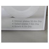 True Living Dinnerware Set, White, 12 pcs - Ceramic