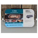 Charbroil Deep Dish and Cutting Board Stainless Steel Heat-Resistant Grill Topper Black/Silver