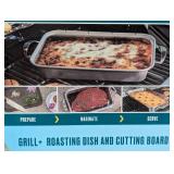 Charbroil Deep Dish and Cutting Board Stainless Steel Heat-Resistant Grill Topper Black/Silver