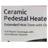 Lasko Ceramic Pedestal Heater with Remote Control: 1500W, Adjustable Thermostat, Portable, LED Display