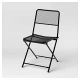 Metal Mesh Outdoor Portable Patio Folding Chair Black - Room Essentials