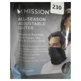 Mission Cooling Neck Gaiter Black Face/Neck Cover Adjustable - (4 Total)