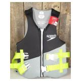 Speedo Adult Life Jacket Vest - Black/Lime Green XS/S