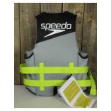 Speedo Adult Life Jacket Vest - Black/Lime Green XS/S