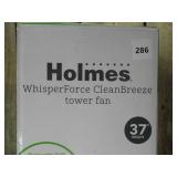 Holmes 37" Whisper Force Tower Oscillating Fan with Clean Breeze