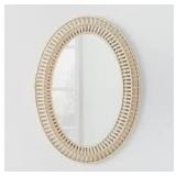 Light Woven Oval Mirror - Threshold