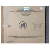 American Heritage 30 in. Espresso Round Wood Top Coffee Table With Shelf