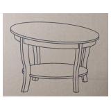 American Heritage 30 in. Espresso Round Wood Top Coffee Table With Shelf