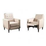 Mervynn Wheat Fabric Standard (No Motion) Recliner with Tufted Cushions