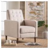 Mervynn Wheat Fabric Standard (No Motion) Recliner with Tufted Cushions