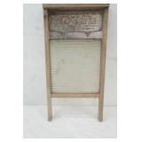 Vintage "Soap Saver" washboard with glass scrubbing surface. National Washboard Company