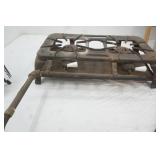 Vintage Cast Iron Two-Burner Camp Stove. Complete, good condition