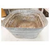Vintage Galvanized Square Wash Tub (no holes)