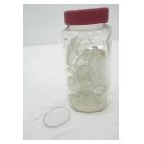 Vintage Glass Jar w/flat clear glass rock enfants