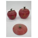 Vintage Apple Shaped Storage Canisters. Aluminum (with 1 extra lid)