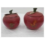 Vintage Apple Shaped Storage Canisters. Aluminum (with 1 extra lid)