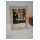 Antique Wood Medicine Cabinet 13.5"Wx6.5"Dx17.5"H