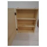 Antique Wood Medicine Cabinet 13.5"Wx6.5"Dx17.5"H