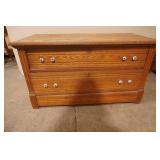 Vintage/Antique Wooden 2-Drawer Chest. 40"Wx 19"Dx 22"H