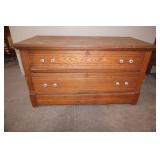 Vintage/Antique Wooden 2-Drawer Chest. 40"Wx 19"Dx 22"H