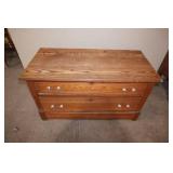 Vintage/Antique Wooden 2-Drawer Chest. 40"Wx 19"Dx 22"H