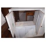 Antique Wooden White Cabinet 40.5"x11.5"x39"