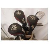 Datrek Golf Cart Bag and Set of Crystal Cat Clubs